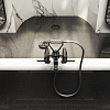 Gessi Venti20 Смеситель для установки на борт ванны на 2 отверстия, двухвентильный, с ручным душем и шлангом 1500 мм., цвет: черный матовый