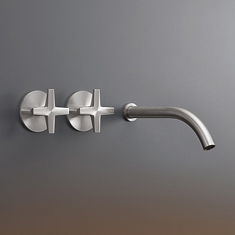 CEA Design CROSS Смеситель для раковины, настенный, цвет: нержавеющая сталь