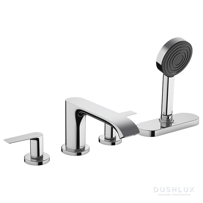 Фото Hansgrohe Vernis Смеситель на борт ванны, на 4 отв., с ручной лейкой, цвет: хром