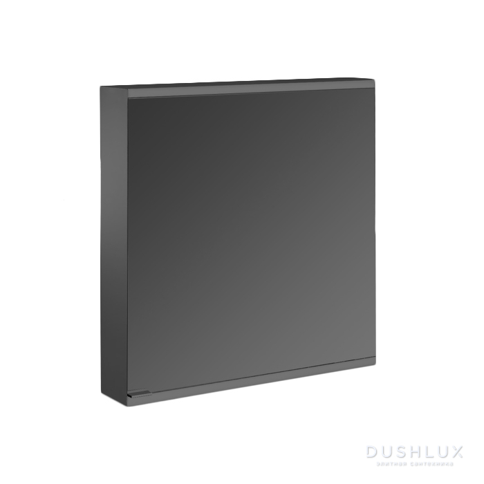 Фото EMCO Prime2 Зеркальный шкаф 60x70см., с подсветкой, навесной, 1 дверь, R, 2 полки, розетка, цвет: черный