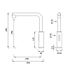 CEA Design ETW Кран для кухни, 1 отв., с поворотным изливом, цвет: нержавеющая сталь