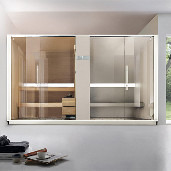 Effegibi Logica SH Сауна & Хаммам система, угловая SX, 373x171xh226см, отделка: на выбор