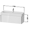 Duravit XViu Тумба подвесная 118.4x45.4x39.7см с раковиной, с 1 выдв ящик, цвет: walnut dark/черный матовый