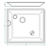 THG CAPUCINE VERT DECOR PLATINE Поднос керамический 171х154 мм., настольный, middle size, декор платина/зеленый, цвет: белый