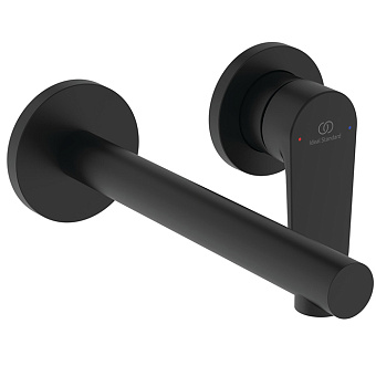 Ideal Standard Ceralife O Смеситель для раковины, настенный, излив: 18см., для монтажа с A1313NU цвет: чёрный матовый