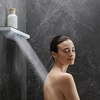 Hansgrohe Rainfinity Боковой душ 500, 1 jet настенный с полкой, цвет: белый