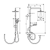 Hansgrohe Vernis Blend Душевая стойка с верхним душем 200 1jet Reno, EcoSmart, цвет: хром