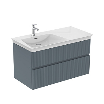 Ideal Standard Finesse Тумба с раковиной 100x50см, подвесная, SX, 2 ящика, 1 отв., цвет: пепельно-голубой матовый