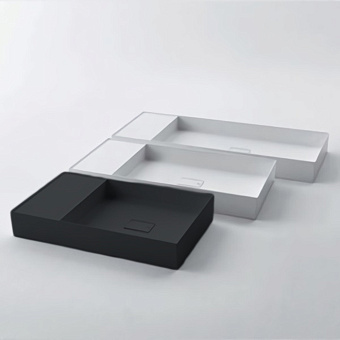 Falper Quattro.Zero Раковина 80x45x12 см, без отв., накладная, цвет: графит