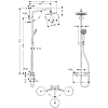 Hansgrohe Croma Душевая система Showerpipe: верхний душ 220 1jet, ручной душ, термостат для душа, штанга для душа, держатель для душа, цвет: хром