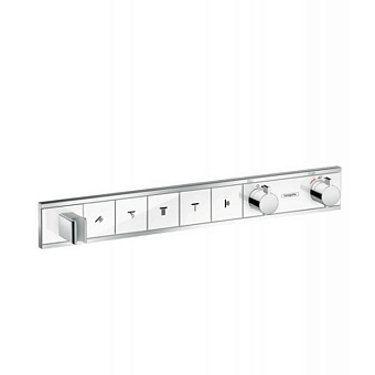 Hansgrohe RainSelect Встраиваемый термостат для душа на 5 источника, с держ. душа (внешняя часть), цвет: белый/хром