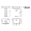 Ideal Standard Conca Раковина 60х40х12см., накладная, без отв., прямоугольная, с крепежом, цвет: белый