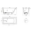 Salini Cascata Kit Ванна 150x70x62.5см., встраиваемая, S-Sense, цвет: белый глянцевый