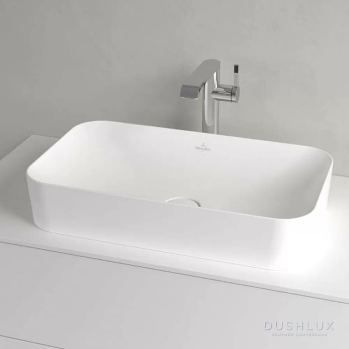 Фото Villeroy&Boch Finion Раковина 60x35см., накладная, без отв., без перелива, CeramicPlus, цвет: белый матовый