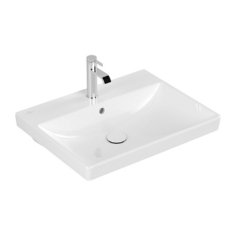 Villeroy&Boch Avento Раковина 60x47 см, 1 отв., с переливом, с антигрязевым покрытием CeramicPlus, цвет: белый