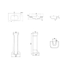 Burlington Guild Раковина подвесная 85x51см, с 1 отв., с пьедесталом, цвет: белый