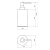 Newform Accessori tondi Дозатор для жидкого мыла, настольный, черная керамика, цвет: PVD brushed gun metal
