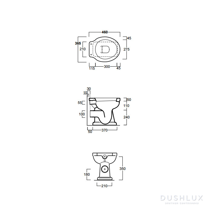 SIMAS Londra Унитаз напольный 46х36.5см, c вертикальным сливом, цвет ...