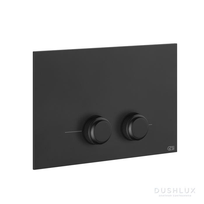 Фото Gessi Venti20 Клавиша смыва для унитаза двойная, для инсталляций Geberit Sigma8 и Sigma12, цвет: черный матовый