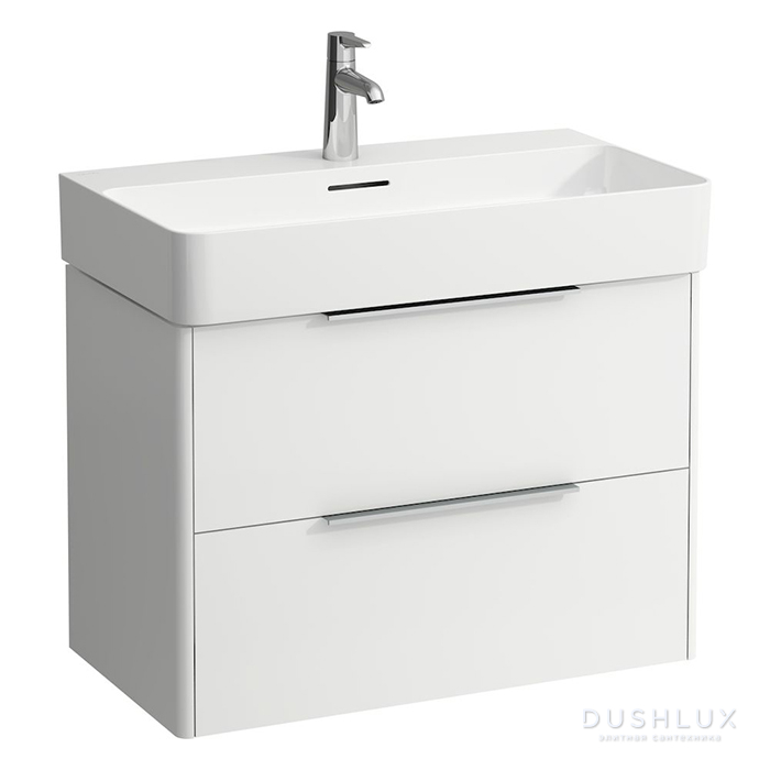 Фото Laufen Base База с раковиной, 73.5x39x53см, подвесная, с 2 ящиками, цвет: белый глянцевый