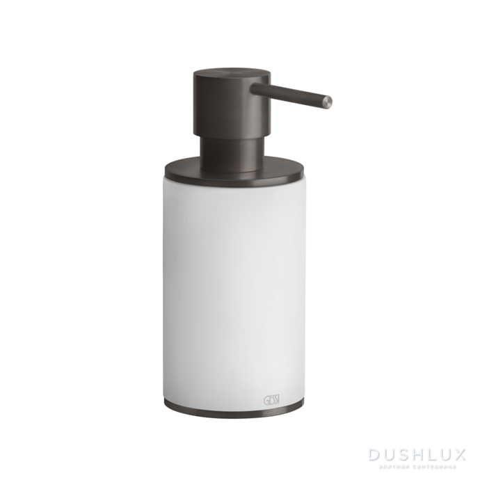 Фото Gessi 316 Дозатор для жидкого мыла настольный, цвет: белый/brushed black metal pvd