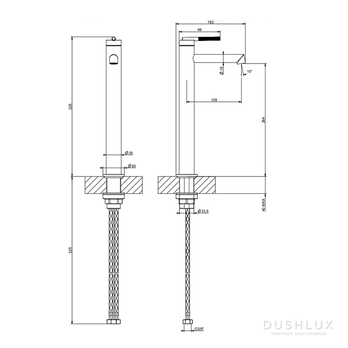Gessi Ingranaggio Смеситель для раковины высокий с коротким изливом ...