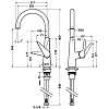 Hansgrohe Talis S M51 Кухонный смеситель, на 1 отв, однорычажный, с поворотным изливом 203мм, h262, 1jet, цвет: под сталь