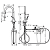 Hansgrohe Aqittura Смеситель для кухни, на 1 отв., с выдвижным изливом, цвет: черный матовый