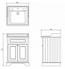 Burlington Classic Тумба с раковиной, 65x58см, напольная, с двумя дверцами, цвет: песочный