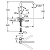 Grohe Essence Смеситель для кухни, высокий, 1 отв., без донного клапана, цвет: фантомный чёрный