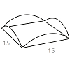 ADJ Подставка для сервировки 15x15см., натуральная кожа, цвет: серый/черный