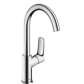 Hansgrohe Logis Смеситель для раковины 210 на 1 отв. без донного клапана, поворотный излив 154мм, h221мм, цвет: хром