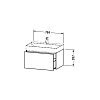 Duravit XSquare Тумба с раковиной 78.4х46х39.7 см, подвесная, 1 ящик, цвет: черный глянцевый