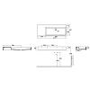 Azzurra Elegance Squared Раковина подвесная/накладная 122x46x12,5см., без отв., Sх, цвет: белый