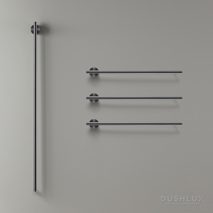 Фото CEA Design EQUILIBRIO Полотенцесушитель электрический, 1 трубка 106см, 3 трубки 58см, цвет: PVD черный сатинированный