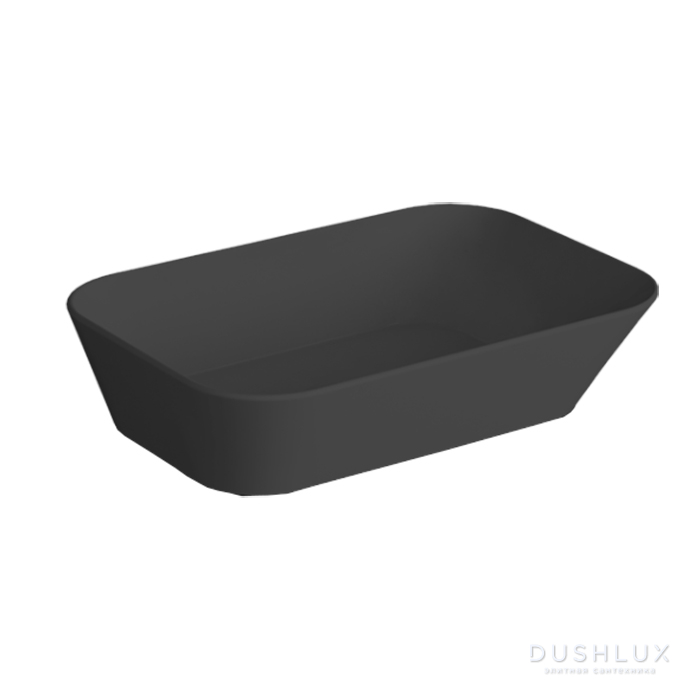 Фото Simas Wave Раковина-чаша 60x42x16.5см., накладная, без отв., цвет: черный матовый