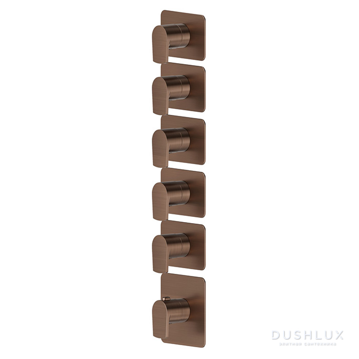 Фото Newform Haka Смеситель для душа, термостатический, на 5 потоков, цвет: PVD brushed copper bronze