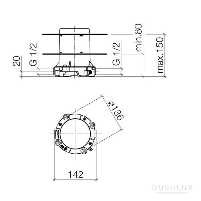 Dornbracht, Крепление напольное скрытого монтажа ( 35945970-90) купить ...