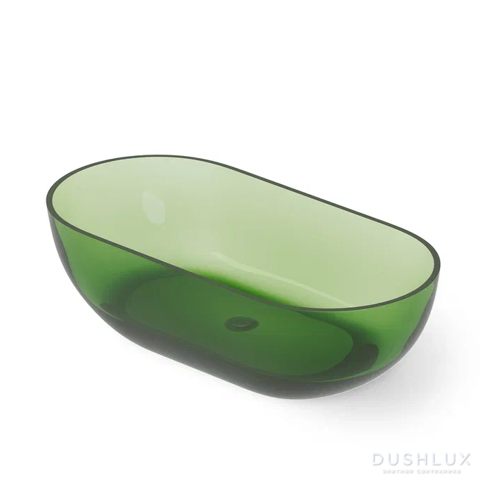 Фото Dea Design Shadow Ванна 165x82x52см., отдельностоящая, Glasstech, прозрачная смола, цвет: Emerald R3