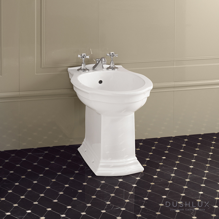 Фото Devon&Devon Westminster Биде напольное 56x36 см с 3 отверстиями под смеситель, цвет: белый