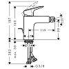 Hansgrohe Logis Смеситель для биде, 1 отв., с донным клапаном, цвет: черный матовый