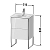 Duravit XSquare База напольная 51x41.8x84см с раковиной, 2 яшика, цвет: глянцевый белый