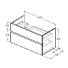 Ideal Standard Finesse Тумба с раковиной 100x50см, подвесная, SX, 2 ящика, 1 отв., цвет: белый матовый