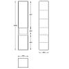 Kerama Marazzi Plaza Modern Пенал 170см., подвесной, цвет: белый