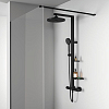 Ideal Standard ALU+ Душевая система, в комплекте с термостатическим смесителем, штанга, держатель лейки, верхний душ 26см., маленькая полочка 13см., большая полочка 20.8см., шланг 175см., цвет: Silk Black (Черный матовый)