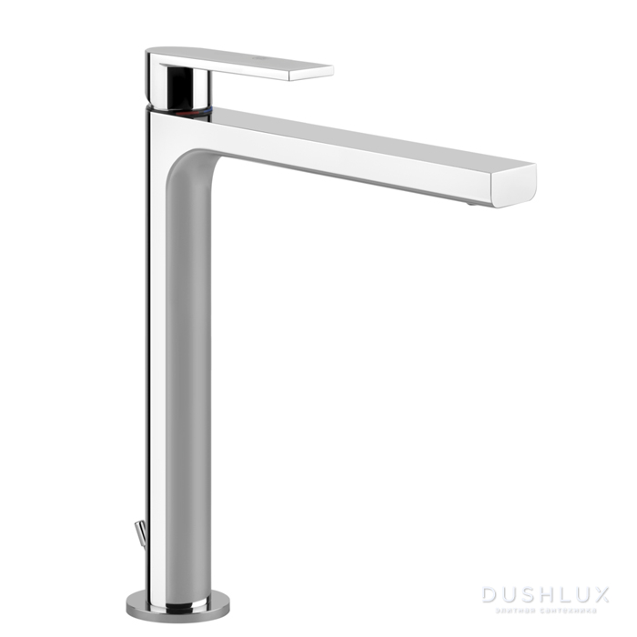 Фото Gessi Emporio Via manzoni Смеситель для раковины, на 1 отв, высокий, с донным клапаном, цвет: хром