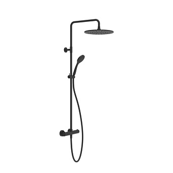 Gessi Emporio shower Душевая система, с верхним душем, термостатическим смесителем, штанга, шланг, ручно душ, цвет: Black XL