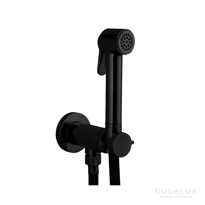 Фото Bossini Paloma Brass Гигиенический душ, настенный, цвет: черный матовый