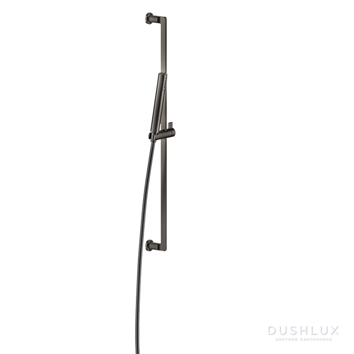 Фото Gessi Inciso Shower Штанга в комплекте с душевой лейкой с защитой отизвесткового налёта, шланг 1,50 м, цвет: black XL