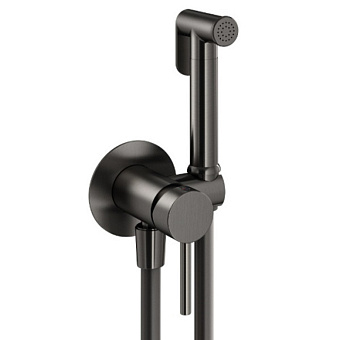 Plumberia Selection IXO Гигиенический душ со смесителем, держателем и шлангом PVC 125см., цвет: оружейная сталь